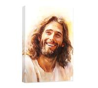 CCWACPP Jesus Wall Art Christian Painting Christ Canvas Prints Picture of Jesus Laughing Christ's Smile Poster Religious Home Wall Decor (Jesus - 01, 12x18inch)