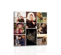 CCWACPP Multi Photos Canvas Collage Custom Personalized Print Your Family Pet Photo Customized Canvas Wall Art Decor Frame (16"x16"(40x40cm))