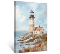 CCWACPP Ocean Lighthouse Wall Art Coastal Canvas Prints Seascape Pictures Beach Artwork Nautical Posters Sea Landscape Bathroom Bedroom Decor Framed (40.00 x 60.00 cms)