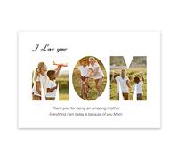 CCWACPP Personalized Canvas Collage Prints with Your Photos and Text Picture to Canvas Print Custom I Love Your Mom Poster Gift for Mother's day Mom Birthday (Templates-09, 11"x14"(28x35cm))