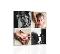 CCWACPP Personalized Canvas Prints with Your Photos Custom Collage Photo Canvas Print Customized Picture Wall Art Decor Frame (12"x12"(30x30cm)