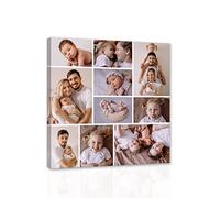 CCWACPP Personalized Collage Photo Print Custom Canvas Prints with Your Photos Customized Canvas Wall Art Decor Frame (16"x16"(40x40cm)