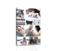 CCWACPP Personalized Photo Print Collage Picture Custom Multi Photo Canvas Poster with Your Photos Home Wall Decor Frame (Collage Photo-15, 16"x24"(40x60cm))