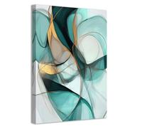 CCWACPP Teal Abstract Wall Art Canvas Prints Teal Pictures for Living Room Bedroom Bathroom Decor Modern Home Office Decor Framed (50.00 x 75.00 cms)