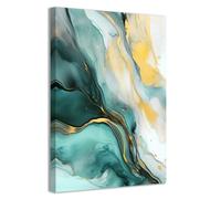 CCWACPP Teal Abstract Wall Art Canvas Prints Teal Pictures for Living Room Bedroom Bathroom Decor Modern Home Office Decor Framed (30.00 x 45.00 cms)
