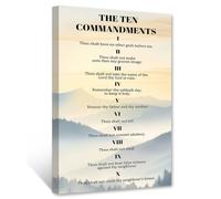 CCWACPP The Ten Commandments Wall Art 10 Commandments Wall Decor Christian Canvas Art Bible Verses Pictures Print Living Room Church Room Decor Framed (30.00 x 45.00 cms)