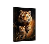 CCWACPP Tiger and Cub Canvas Wall Art Animal Pictures Wall Decor Tiger Portrait Painting Print Large Living Room Decor Frame (Tiger - 4, 12.00" x 18.00")
