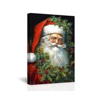 CCWACPP Vintage Santa Claus Canvas Wall Art Christmas Pictures Wall Decor Santa Painting Print Artwork Home Living Room Decor Frame (60.00 x 90.00 cms, Santa Claus - 2)