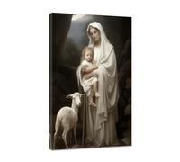 CCWACPP Virgin Mary Canvas Wall Art Framed Catholic Pictures Wall Decor Jesus With His Mother Painting Religious Spiritual Poster Prints Church Prayer Room Decor (A, (30.00 x 45.00 cms))
