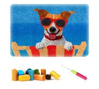 CCWORAN Dog Rug Making Kit For Adults Diy Craft Latch Hook Rug Kit Set Tapestry Cushion Patterns Printed Mesh Mat Canvas Wool Yarn