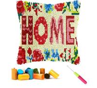 CCWORAN Home Latch Hook Kits Cushion Covers Craft for Adults Beginners Kids Making Crochet Pre Printed Canvas Wool Yarn Hobbies DIY Sofa Home Decor Women Gift