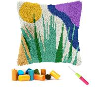 CCWORAN Latch Hook Kits For Adults Beginners Kids Cushion Covers Craft Kits Making Crochet Pre Printed Canvas Wool Yarn Hobbies Diy Sofa Home Decor Women Gift 10