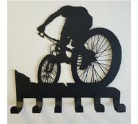 CCWORAN Mountain Biking Key Holder Wall Mounted Hooks Key Rack Hanger Black Metal Hallway Decor Decor Art Bicycle Cycling Gifts Men Boy