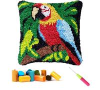 CCWORAN Parrot Latch Hook Cushion Kits for Adults Beginners Animal Pillow