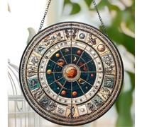 CCWORAN Stained Glass Window Hangings Sun Catcher Astrology Constellation Crystal Space Solar System Astronomy Gifts Boys Men Home Garden Tree Decorations Wall Art 7.87IN