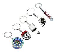 CCWORAN Turbo Keychain Rotary Wankel Engine Rotor Brake Gear Hub Shock Absorber Personalised Car Keyring Turbo Car Accessories Parts Key Rings For Mazda Keyring Rx7 Rx8 2 3 6
