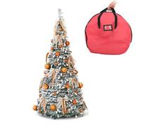 CCXJMLS Artificial Full Christmas Tree, Retractable Folding Orange Christmas Tree, Integrated molding Without Installation for Festival, Home, Office, Party Decoration (with Light)(4.9ft)