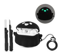 CCXNAS for AirPods Pro 3 Case - 2025, [Glow in The Dark] Cute Ghost Case for Apple AirPods Pro 3rd Generation Cover with Cleaner kit, Funny Anime Silicone Airpod pro3 Cases, for Men, for Women, Black