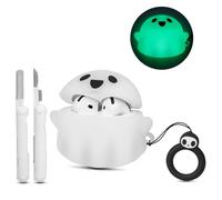 CCXNAS for Apple AirPods 4th Generation Case 2024 with Cleaner kit, [Glow in The Dark] Luminous Cute 3D Ghost Case for Airpods 4 Gen, Soft Silicone Anime Funny AirPods 4 Case Cover for Women Men