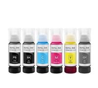 CCXTKENWU 5 Color And 6 Color Dye Ink Compatible With Printer Supplies ET-8500 ET-8550 For Part Number T552 T114(PB BK C M Y GY)