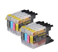 CCXTKENWU LC1240 LC12 LC40 LC71 LC73 LC75 LC400 LC1220 Ink Cartridge 4 Pack With Printer Supplies DCP J525W J725DW MFC J430W(2set 8colors)