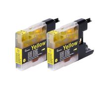 CCXTKENWU LC1240 LC12 LC40 LC71 LC73 LC75 LC400 LC1220 Ink Cartridge 4 Pack With Printer Supplies DCP J525W J725DW MFC J430W(2pcs Yellow)
