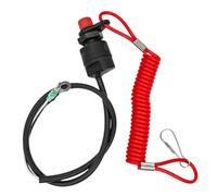 CCXTKENWU Plastic Outboard Ignition Cut Off Switch 2.8x5.5cm Compatible With Boat Motor Kill Stop Black With Tether Lanyard