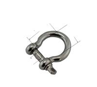 CCXTOTOM 1PCS 304 Stainless Steel Bolt Type Anchor Shackle 4mm 5mm 6mm 8mm 10mm Large Rigging Hardware Boat Rope Shackle(10mm)