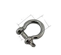 CCXTOTOM 1PCS 304 Stainless Steel Bolt Type Anchor Shackle 4mm 5mm 6mm 8mm 10mm Large Rigging Hardware Boat Rope Shackle(4mm)