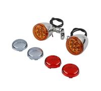 CCXTZC Motorcycle Turn Light With Bracket Compatible With Motorcycle Parts XLH883 Hugger Wide Super Street Fat Bob FXDF Bad Boy Bone For Part(Chrome)