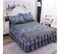 CCXXYGWJ 3 Pcs Elastic Fitted Sheet Pillow Cover Bed Linen Cotton Mattress Pillowcase 2 Seater Euro Bedding Set King Size Bedsheet Luxury,1,only sheet 150x200cm