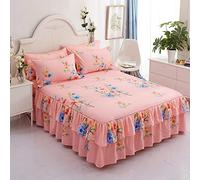 CCXXYGWJ 3 Pcs Elastic Fitted Sheet Pillow Cover Bed Linen Cotton Mattress Pillowcase 2 Seater Euro Bedding Set King Size Bedsheet Luxury,6,150x200cm 3pcs set