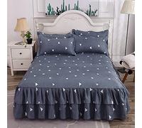 CCXXYGWJ 3 Pcs Elastic Fitted Sheet Pillow Cover Bed Linen Cotton Mattress Pillowcase 2 Seater Euro Bedding Set King Size Bedsheet Luxury,3,only sheet 150x200cm