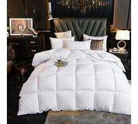 CCXXYGWJ All Season Double Duvet 13.5 Tog White Goose/Down Quilt Thicken Winter Warm Feather Comforter with Cotton Cover King Queen Twin Full Sizes