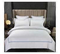 CCXXYGWJ Comforter Bed Set 4pcs Extravagance Bedding Set White Hotel Duvet Cover And Frame Patchwork Bed Sheet Set Bedding Comforter Sets(Blue,220 * 240cm)