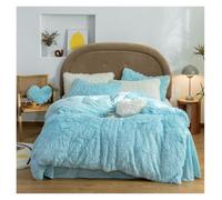 CCXXYGWJ Comforter Bed Set 4pcs Thick Warm Bedding Set Velvet Bed Sheet Set Luxury Ultra Soft Quilt Cover Duvet Cover Comfortable Bedding Comforter Sets(Blue,2m)
