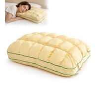 CCXXYGWJ Cooling Marshmallow Pillow - Soft & Washable Bed Pillow for Adults High Resilience Support Quilted Cool-Touch Ideal for Side & Back Sleepers Spring Comfort (1 PCS Yellow)