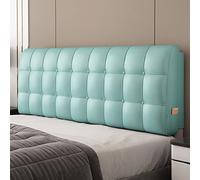 CCXXYGWJ Green Leather Upholstered Rectangle Reading Pillow Backrest Wedge Bolster Lumbar Cushion Removable Slipcover Day Bed Headboard No Headboard Included 47.2"