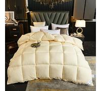CCXXYGWJ Luxury All Season Double Duvet White Goose/Down Quilt Duvet Thicken Winter Warm Comforter for King Queen Twin Full Beds 13.5 Tog Soft Cotton Cover Feather Fill