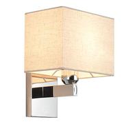CCXXYGWJ Wall Mounted Light LED Bedside Reading Lamp Light, Square Sconces with 1x E27 Socket, Living Room Lamp, Corridor Switches, for Home and Hotel Rea (1 Light)