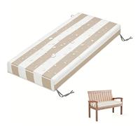 CCXXYGWJ Waterproof 5cm Thick Striped Bench Cushion Non-Slip Removable Zipper Cover Double Piping Washable Outdoor Seat Pad for Garden Patio Bay Window