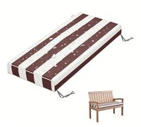 CCXXYGWJ Waterproof 5cm Thick Striped Bench Cushion Non-Slip Seat Pad with Removable Zipper Cover Double Piping Washable Outdoor Cushion for Garden Patio Bay Window Seating