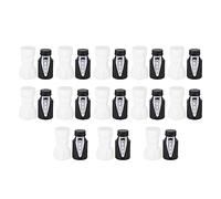 CCYLEZ 26PCS Mini Bubble Party Bottles for Wedding Celebration Beautiful Black and White Bride and Groom Shapes Plastic