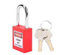 CCYLEZ 38mm Lockout Padlock Safety Engineering with Writable Label for Machinery Manufacturing, Durable Nylon PA and Steel, Impact Resistant Design (Red)