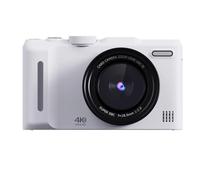 CCYLEZ 4K Digital Camera, 48MP Autofocus Vlog Camera with 3 Inch Flip Screen, 18X Digital Zoom Flash Travel Compact Portable for Photography (White)