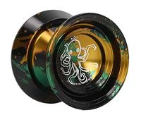 CCYLEZ Aluminum Alloy Yoyo Advanced Fade Free Unresponsive Yoyo for Competition Training with 1 X 3 X Strings 1 Glove (Black Gold)