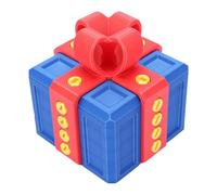 CCYLEZ Annoying Gift Box, Interactive Screw Puzzle Box, 3D Decorative Storage Difficult to Open Prank Gifts Fun for Adults, Men, Women, Unique Party Favors with Key (3.6in, PLA) (Red+Blue)