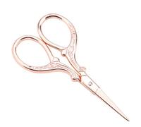 CCYLEZ Antique Sewing Shears Small Scissors for Cross Stitch DIY, Durable Stainless Steel with TPR Grip, 1 Unit (Rose Gold)