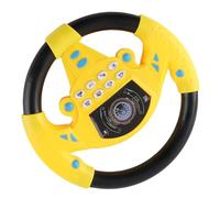 CCYLEZ Baby Educational Steering Wheel Music Toy for Imaginative Play, Interactive Copilot Tool with Dynamic Sounds for Children, Includes Sucking Cup Attachment (Yellow)