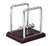CCYLEZ Balance Pendulum Ball Stress Relief Toy for Office Desk Decoration with Metal and ABS Plastic in Black and Wine Red (Burgundy bottom)